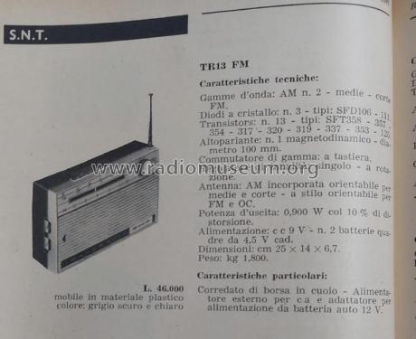 Transradio TR13-FM; SNT Società Negro e (ID = 3087585) Radio