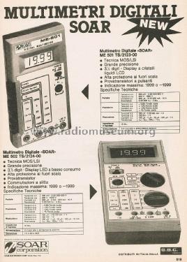 Digital Multimeter ME-501; Soar Corporation; (ID = 2851862) Equipment