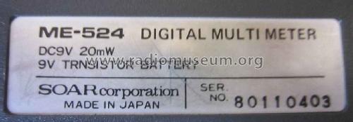 Digital Multimeter ME-524; Soar Corporation; (ID = 2633673) Ausrüstung