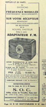 Adaptateur FM ; SOC S.O.C.; Paris (ID = 2602410) Radio