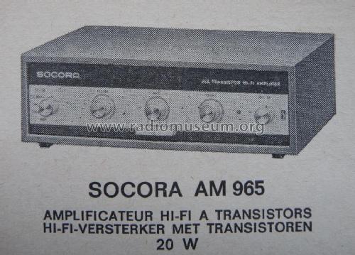 AM965; SOCORA; Bruxelles (ID = 1424080) Ampl/Mixer