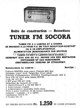 Tuner FM Kit ; SOCORA; Bruxelles (ID = 1141889) Kit