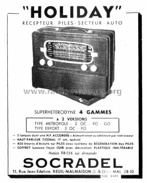 Holiday Export ; Socradel, Société (ID = 1691592) Radio