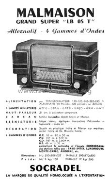 Malmaison LB05T; Socradel, Société (ID = 2134106) Radio
