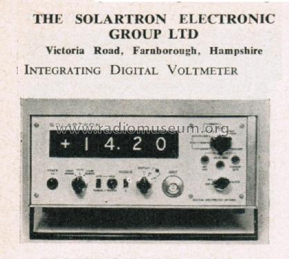 Integrating Digital Voltmeter LM1420; Solartron Laboratory (ID = 2782308) Equipment