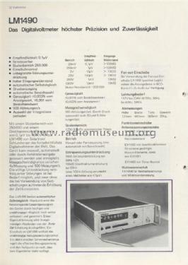 Digital Voltmeter LM 1490; Solartron Laboratory (ID = 1852558) Ausrüstung