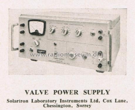 Valve Power Supply AS 1165; Solartron Laboratory (ID = 2650210) Fuente-Al