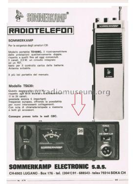 Transceiver TS630; Sommerkamp (ID = 2813397) Citizen