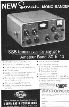 Mono-Bander 75; Sonar Radio Corp.; (ID = 2081917) Amat TRX