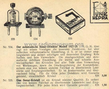 Aufsteckdetektor Modell 1927/28; Sonar, Technische (ID = 1581852) Bauteil