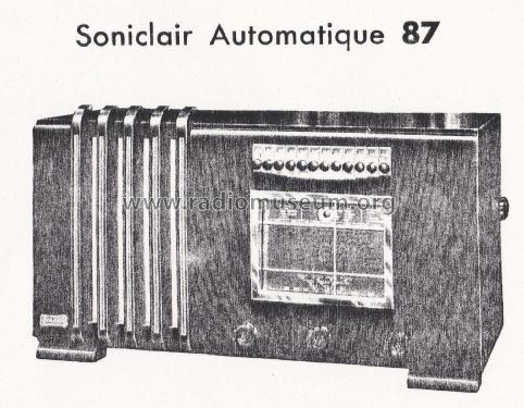 Automatique 87A; Soniclair; Bruxelles (ID = 1932782) Radio