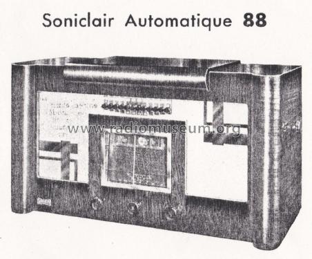 Automatique 88A; Soniclair; Bruxelles (ID = 1932784) Radio