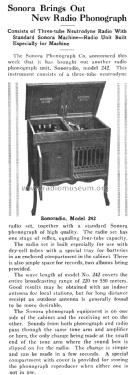 Sonoradio Model 242; Sonora Phonograph Co (ID = 1437938) Radio