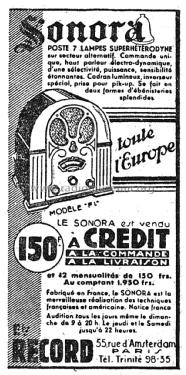 Super 7 F1; Sonora-Radio; Paris, (ID = 1925718) Radio