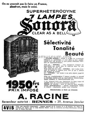 Super 7 F3; Sonora-Radio; Paris, (ID = 1926635) Radio