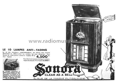 Radio-Phono Combiné RP5; Sonora-Radio; Paris, (ID = 1927796) Radio