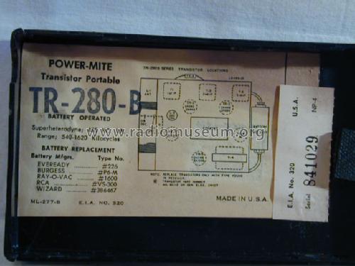 Power-Mite Super Six Transistor TR-280-B; Sonora Radio & Telev (ID = 714515) Radio