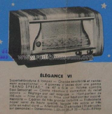 Élégance VI ; Sonora-Radio; Paris, (ID = 1607510) Radio