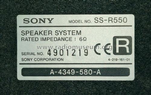 Speaker System SS-R550; Sony Corporation; (ID = 2625841) Speaker-P