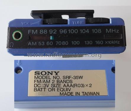 FM/AM Walkman SRF-35W; Sony Corporation; (ID = 2826685) Radio