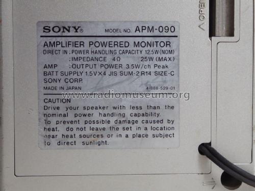 Amplifier Powered Monitor APM 090 Speaker P Sony Corporation