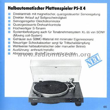 Automatic Stereo Turntable System PS-X4; Sony Corporation; (ID = 2807374) R-Player