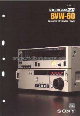 Betacam SP Videocassette Player BVW-60; Sony Corporation; (ID = 3076754) R-Player