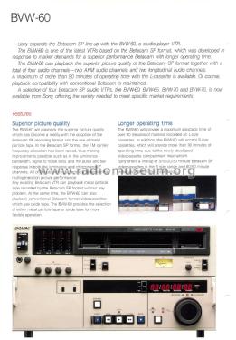 Betacam SP Videocassette Player BVW-60; Sony Corporation; (ID = 3076755) R-Player