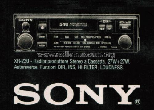 Car Radio XR-230; Sony Corporation; (ID = 2726052) Car Radio