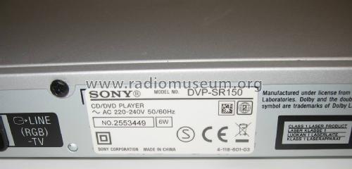 CD/DVD Player DVP-SR150; Sony Corporation; (ID = 3092953) R-Player