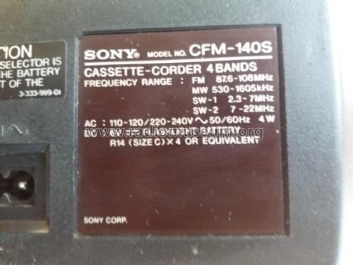 CFM-140S; Sony Corporation; (ID = 2746374) Radio