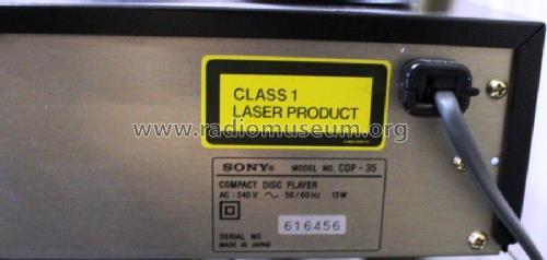 Compact Disc Player CDP-35; Sony Corporation; (ID = 2457182) Enrég.-R