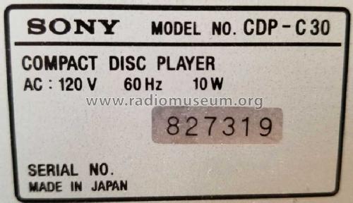 Compact Disc Player CDP-C30; Sony Corporation; (ID = 2463409) R-Player