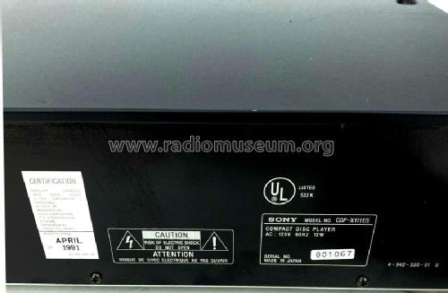 Compact Disc Player CDP-X111ES; Sony Corporation; (ID = 2593966) Enrég.-R