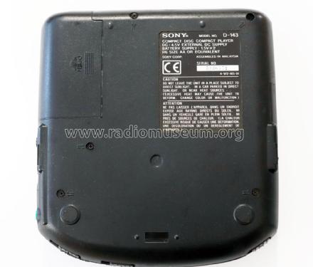 Discman D-143; Sony Corporation; (ID = 2771413) Ton-Bild