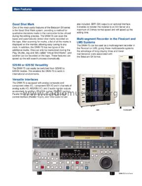 Betacam SX Digital Video Cassette Recorder DNW-75; Sony Corporation; (ID = 3094772) R-Player