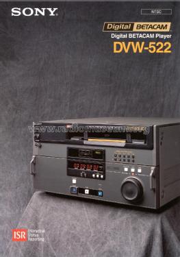 Digital Video Cassette Player DVW-522; Sony Corporation; (ID = 3091687) R-Player