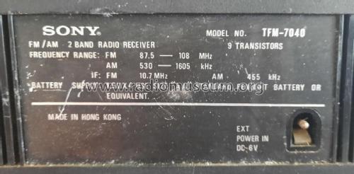 FM/AM 2 Band Receiver TFM-7040; Sony Corporation; (ID = 2809353) Radio