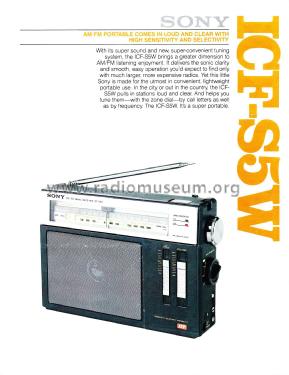 FM/AM 2Band Receiver ICF-S5W; Sony Corporation; (ID = 2593904) Radio