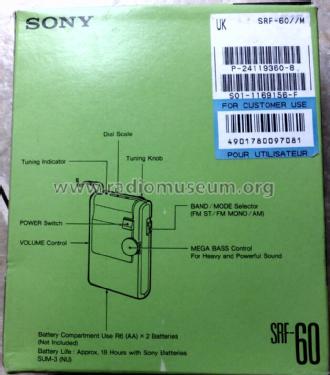 FM/AM Walkman SRF-60; Sony Corporation; (ID = 2917341) Radio