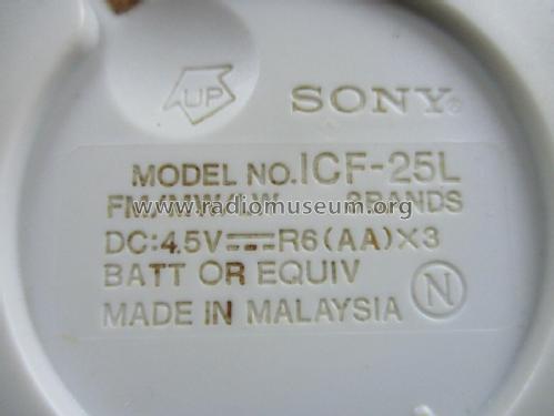 ICF-25/25L; Sony Corporation; (ID = 2822931) Radio