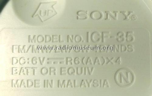 ICF-35; Sony Corporation; (ID = 2482428) Radio