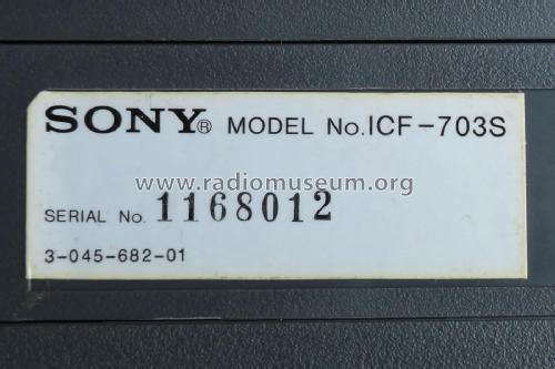 ICF-703S; Sony Corporation; (ID = 3114375) Radio