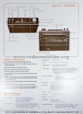 FM-AM Solid State Five Band Receiver ICF-8500; Sony Corporation; (ID = 2965472) Radio