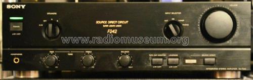 Integrated Stereo Amplifier F242 TA-F242; Sony Corporation; (ID = 2537883) Ampl/Mixer