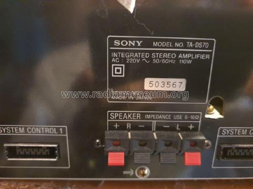 Integrated Stereo Amplifier TA-DS70; Sony Corporation; (ID = 3064155) Ampl/Mixer