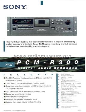 Digital Audio Recorder PCM-R300; Sony Corporation; (ID = 3086890) R-Player