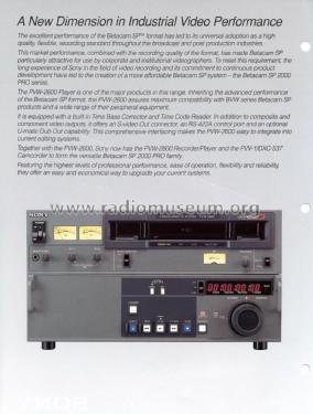 Videocassette Recorder, Betacam SX PVW-2600; Sony Corporation; (ID = 3097498) Ton-Bild