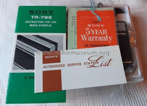 Seven Transistor TR-752; Sony Corporation; (ID = 2817812) Radio