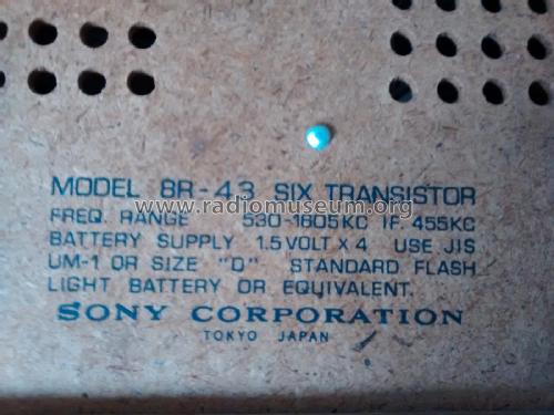 Six Transistor 8R-43; Sony Corporation; (ID = 2990064) Radio